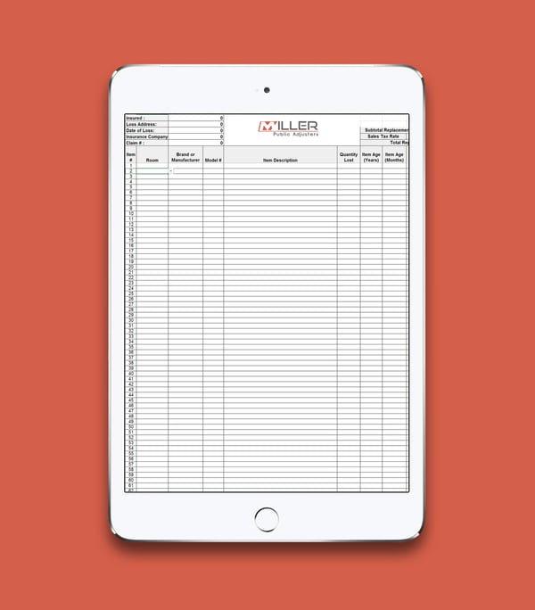Personal Property Inventory Calculator